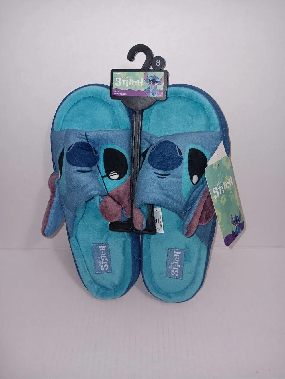 Disney Stitch Kids Teal and Blue Plush Slippers